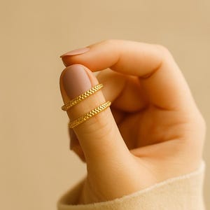 Brass Arthritis Ring Adjustable | Healing Joint Support Ring | Handmade Dotted Double Band Thumb Ring | Boho Minimalist Brass Jewelry