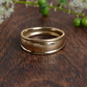 Handmade Brass Band Ring: Unisex Minimalist Double-Ridge Design