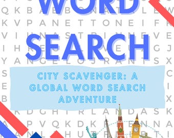 World Cities Word Search Printable: Travel Activity Book with 30 Countries