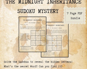Midnight Inheritance: Dark Academia Sudoku Mystery & Logic Puzzle (7-Page PDF)