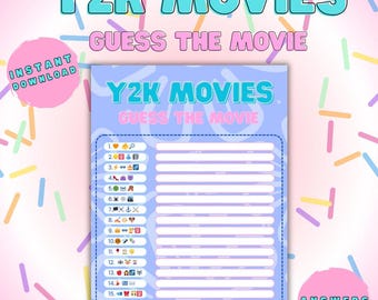 Y2K Movie Emoji Pictionary: Printable Film Trivia Game (Instant Download)