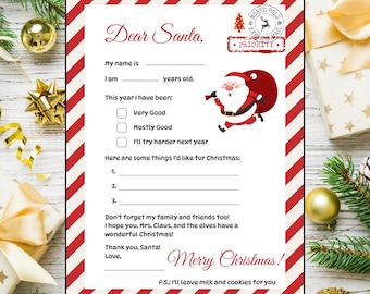 Christmas Santa Letter Printable for Kids (PDF)