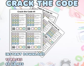 Rompecabezas de lógica "Descifra el código" / 48 acertijos imprimibles / Juego de escape digital para niños y adultos