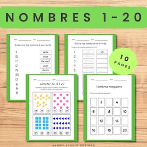 French Numbers 1-20 Activity Book – Learn to Count, Trace & Write (PDF)