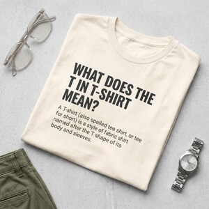 What Does the T in T-Shirt Mean? Tee | Typography Shirt, Educational Text Design