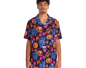 Bright Summerween Hawaiian Shirt - Fun Jack-O-Lantern Design for a Spooky Summer