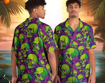 Zombie Brains Hawaiian Shirt | Horror Tropical Hawaii Shirt | Monsters Aloha Shirt | Scary Movie Button Up Shirt | Undead Fashion tee