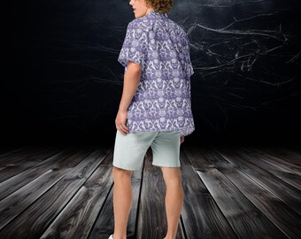 Spooky Zombie Paisley Dress Shirt - Lavender and Purple Design