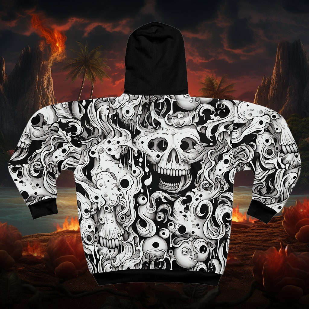 White skull hoodie hotsell
