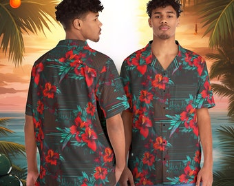 Island Finance Fusion: Hawaiian Stock Market Pattern - Where Aloha Meets Analytics in Vibrant Style! Hawaiian shirt.