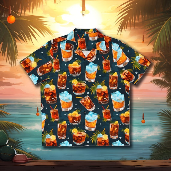 Bourbon Paradise: Hawaiian Shirt for a Whiskey Vacation Getaway, Bourbon  Tropical Hawaii Shirt, Whiskey Aloha Shirt, Boozy Button Up - Etsy