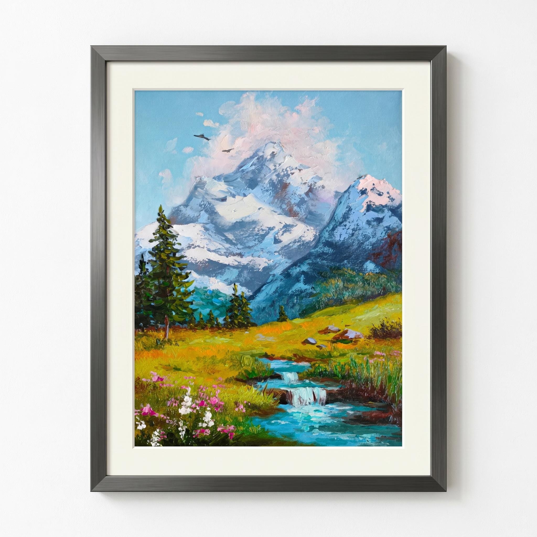 Swiss alps oil painting - Etsy 日本
