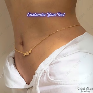 Personalized Name Belly Chain – Custom Gold Waist Chain Jewelry for Women