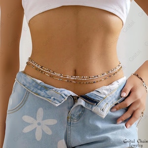 Earth Tone African Waist Beads: Glass & Wood Belly Chain