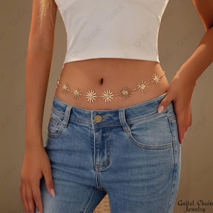 Celestial Chain Belt, Wicca Whimsical Waist, Costume Jewelry, Belt, Crescent Moon Sun Belts, Hippie Boho Belts, Vintage Witch Belt