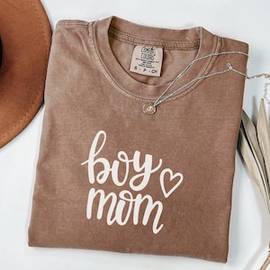 Comfort Colors® Boy Mom Shirt, Cute Mom Life Tee, Gift for Mom of Boys, Parenting Graphic Shirt, Trendy Shirt for Women