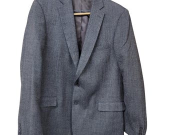 Jack Victor Menswear Textured Academic 46 XL Grey Brown 2 Button Blazer Jacket