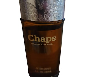 Chaps Ralph Lauren After Shave 1 oz 30 ml Herr Splash Flaska Silverkork 90% Full