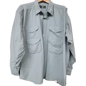 Orvis Herren XL Langarm-Angler-Hemd Belüftete Rückenrolle mit Tab Sage Grün Outdoor