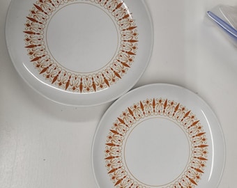 Juego de 2 platos de pan VTG Corning MCM Pyroceram Golden Renaissance, color marrón dorado, 18 cm (7 pulgadas)