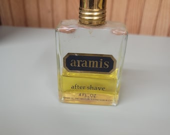 Vintage Aramis After Shave for Men 4 FL OZ Splash Glass Bottle Partially Full