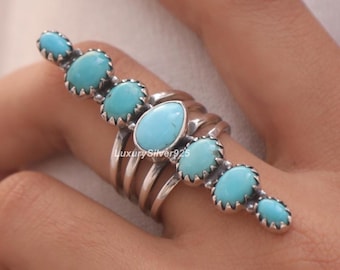 Anillo de turquesa de Arizona, anillo de plata de ley 925, piedra de nacimiento de diciembre, anillo hecho a mano, joyería de piedras preciosas naturales, piedra procedente de Arizona.