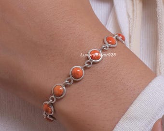 Pulsera de coral esponjoso, pulsera de plata de ley 925 maciza, pulsera hecha a mano, joyería de piedras preciosas naturales, piedra procedente de Indonesia.