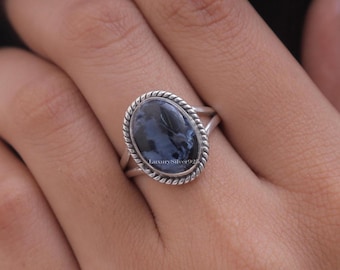 Anillo de pietersita, anillo de plata de ley maciza 925, anillo llamativo, anillo artesanal, anillo bohemio, joyería de Halloween, regalo para ella