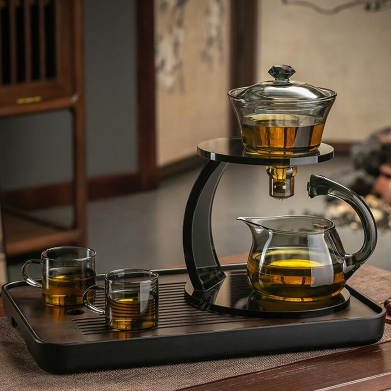 Handmade Glass Automatic Tea Set | Kung Fu Tea Set | Creative Magnetic ...