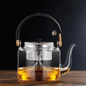 Glass teapot | Steaming teapot | Household water filter kettle | Electric ceramic kettle | Glass tea set | Tea party set |  Flower teapot