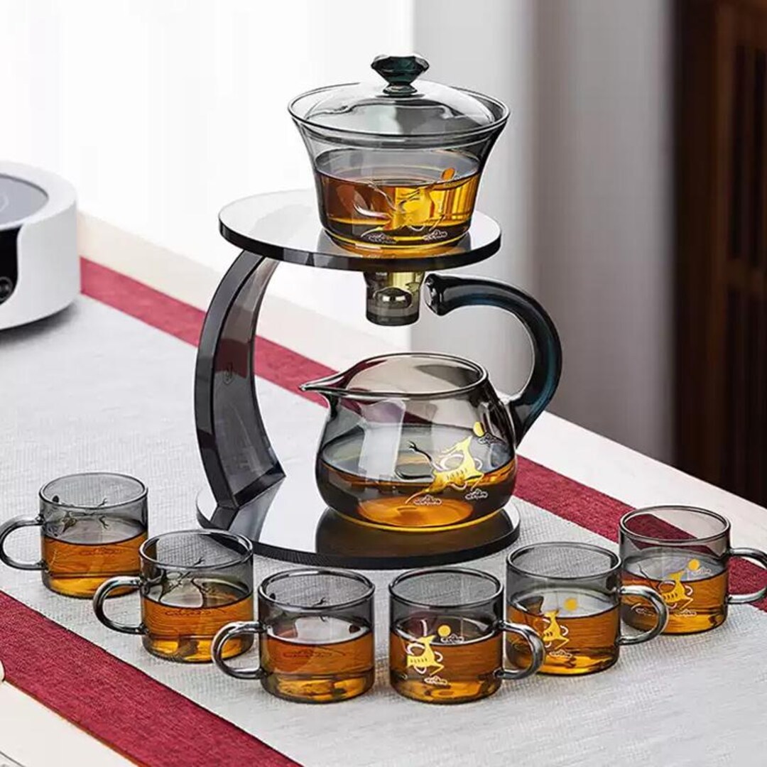 Borosilicate Glass Tea Set | Automatic Tea Infuser, 9-piece - Etsy