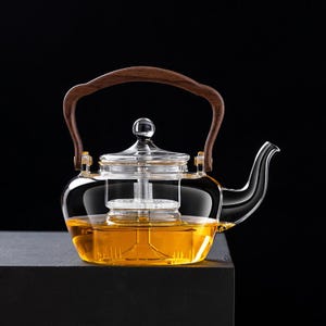 Hitzebeständige Glas-Teekanne mit Infuser | Borosilikat-Loseblatt-Teekessel