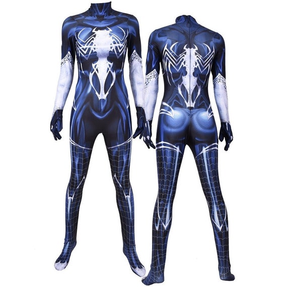 Woman Venom Bodysuit Super Villain Venom Symbiote Black Cat Etsy