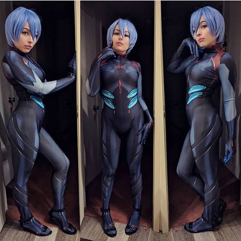 Ayanami Rei Cosplay Jumpsuit Anime Plugsuit Costumes Neon Etsy