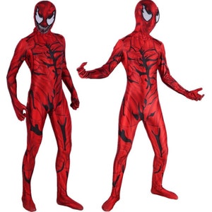 Cosplay Venom 2 Carnage Adult Kids Jumpsuit Bodysuit Halloween Full Set Costume 