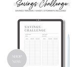 Simple Elegant Savings Tracker Printable Savings Challenge Financial Planner Digital Download A5 A4 US Letter Money Expense Tracker