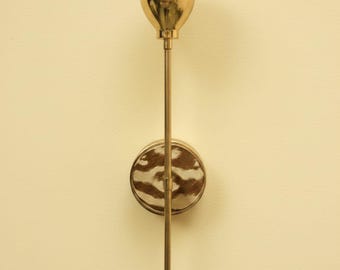 Polished Brass Wall Sconce | Mid-Century Modern Uplight