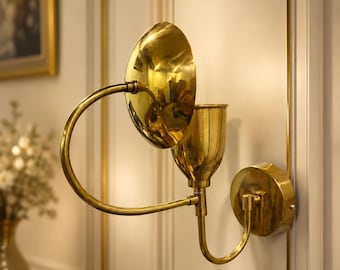 Handmade Diabolo Brass Wall Sconce | Mid Century Modern Adjustable arm Lamp | Home Decor