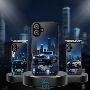 Ford Mustang classic blue car phone case for iPhone 16 15 14 Pro Max Samsung S25 S24 Ultra Pixel 9 8 7 cover muscle car gift, Sport Car