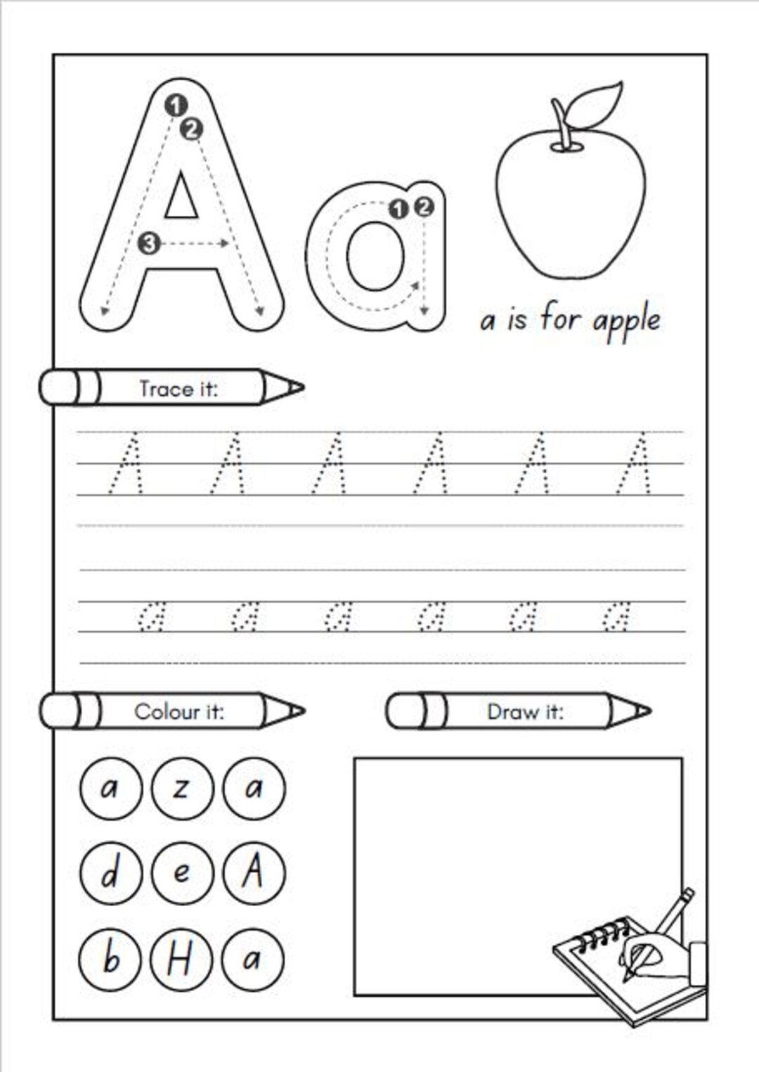 Alphabet Tracing Worksheet (PDF Pattern) - Etsy