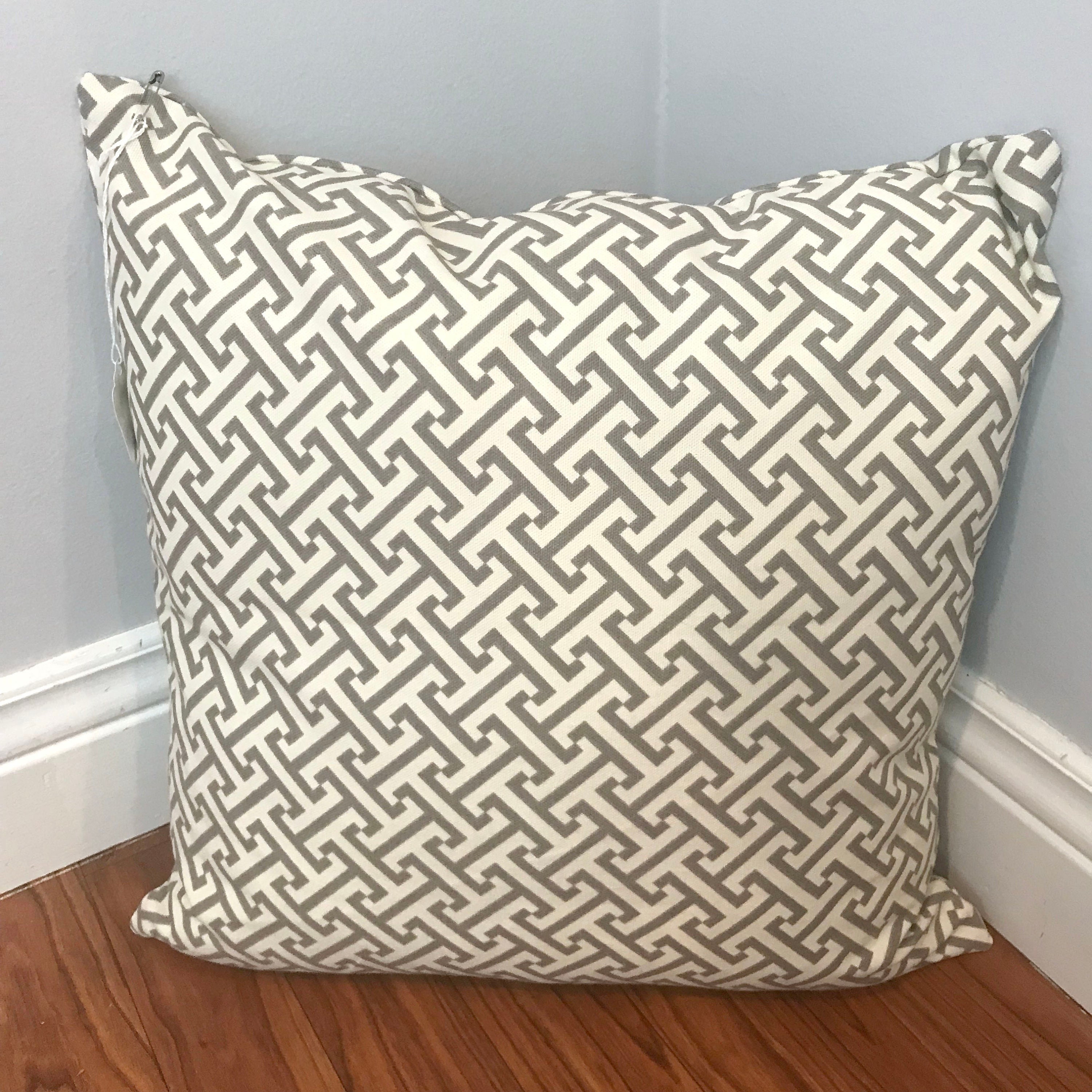 Gray and White Geometric Print Pillow Cover Etsy