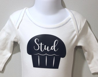 Long Sleeve Stud Muffin Bodysuit Size 9 fonts