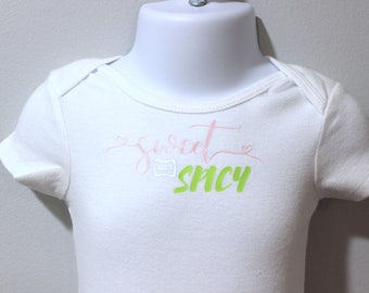 Sweet and Spicy White Body Suit Size 6-12 months