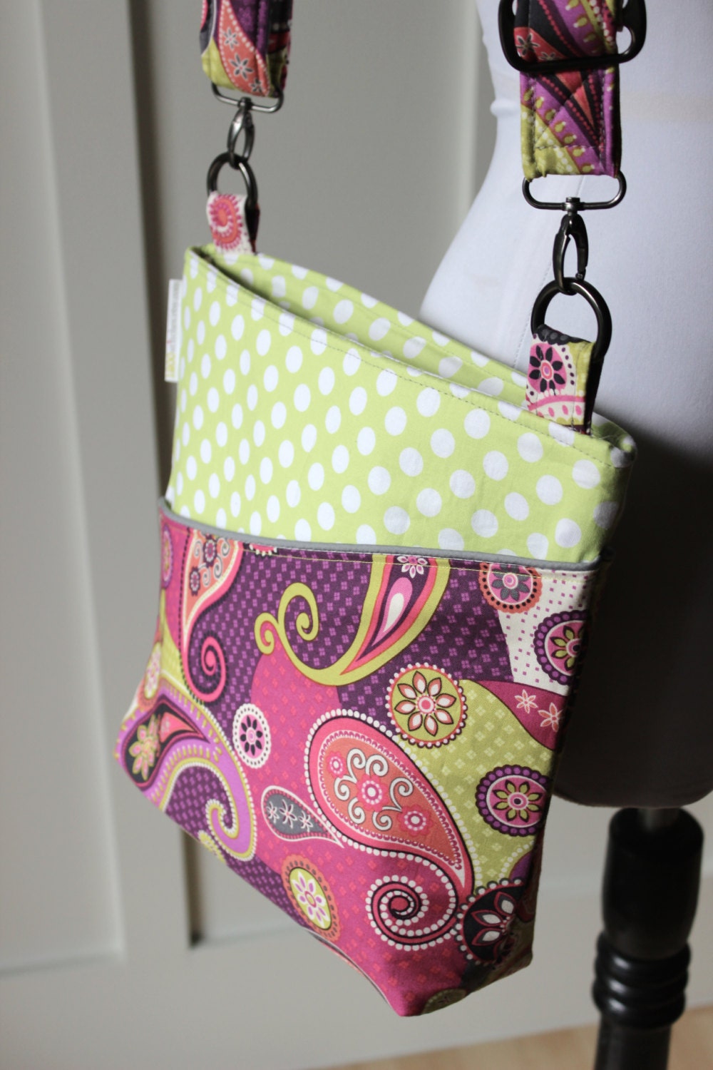 Paisley and Polka Dots Cross Body Hipster Bag - Etsy