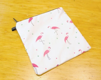 Flamingo print zippered wallet pouch bag