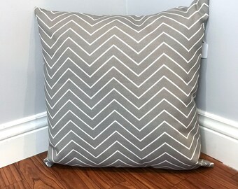 Gray and White Chevron Pillow Cover