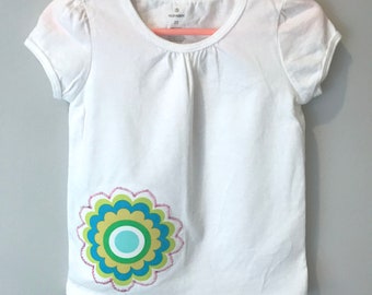 Large Flower Applique Tshirt size 2T