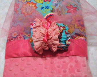 Minky Blanket and Ruffled Diaper Cover