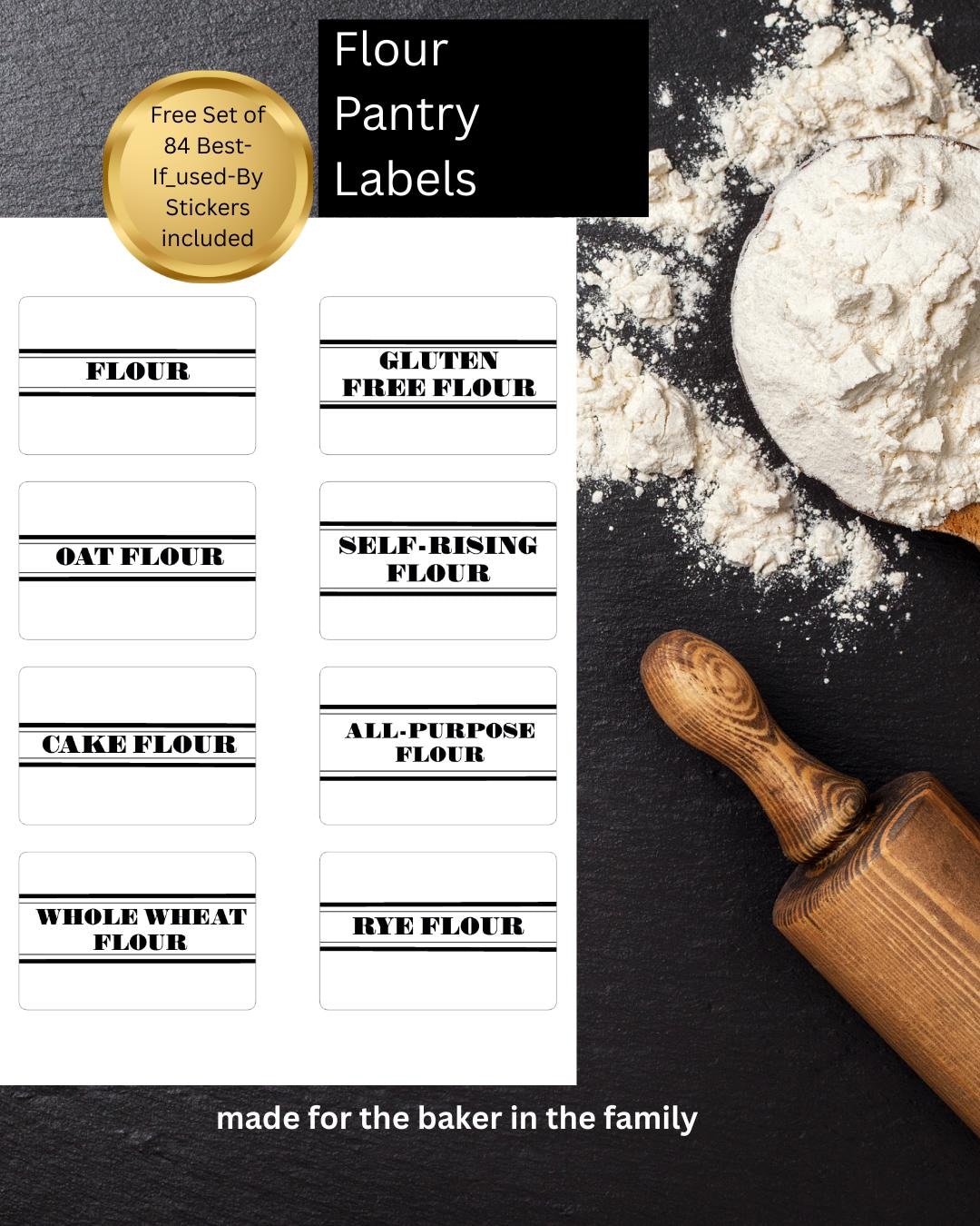 These 12 Flour Pantry Labels Are the (flour) Bomb; Also, We Threw in a ...