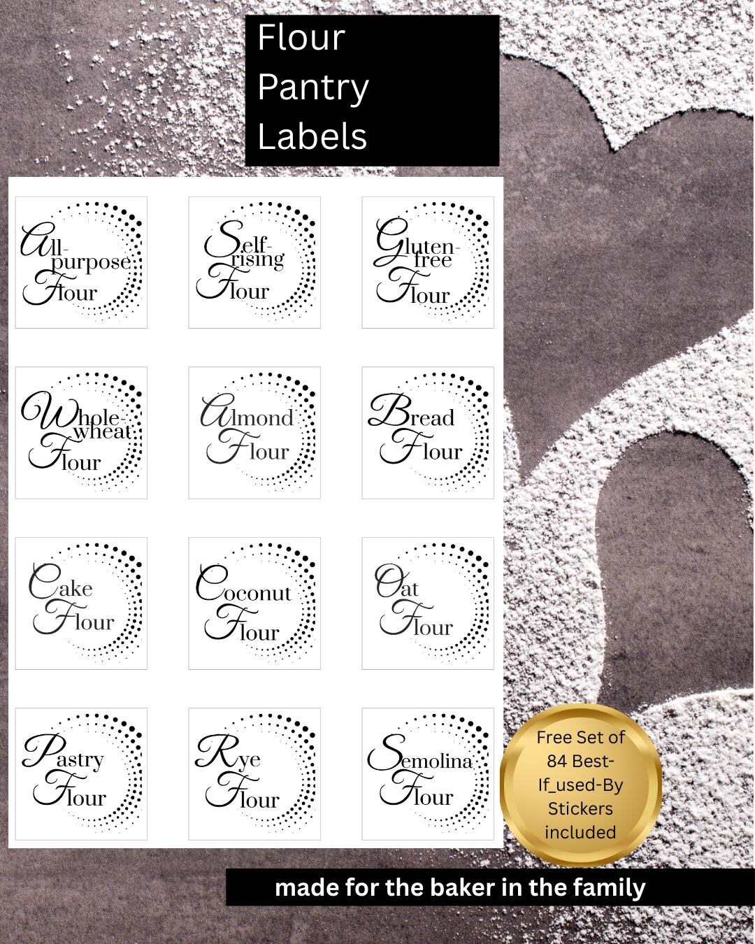 WIN With These 12 Flour Labels. + a FREE Set of 84 Best-if-used-by ...